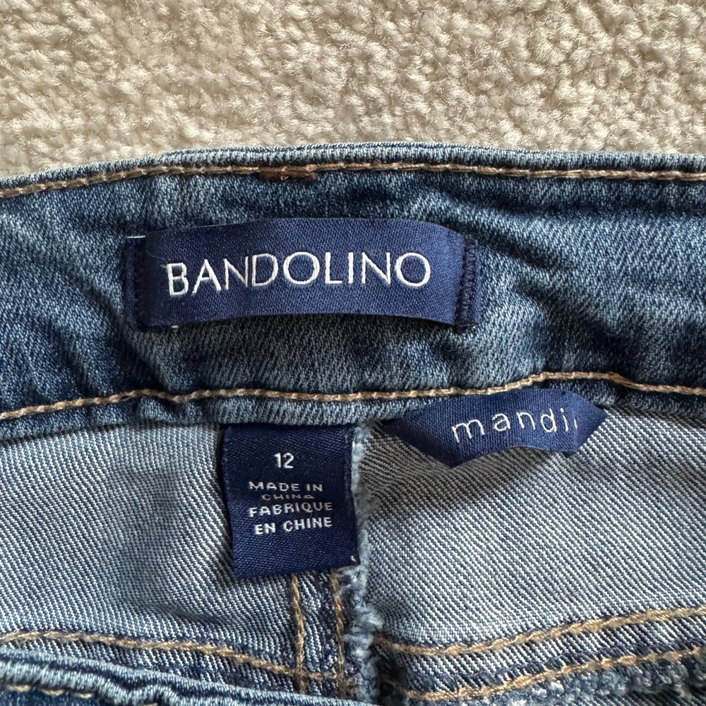 Bandolino Blue Jeans with Gold Stitching and Classic Denim Texture